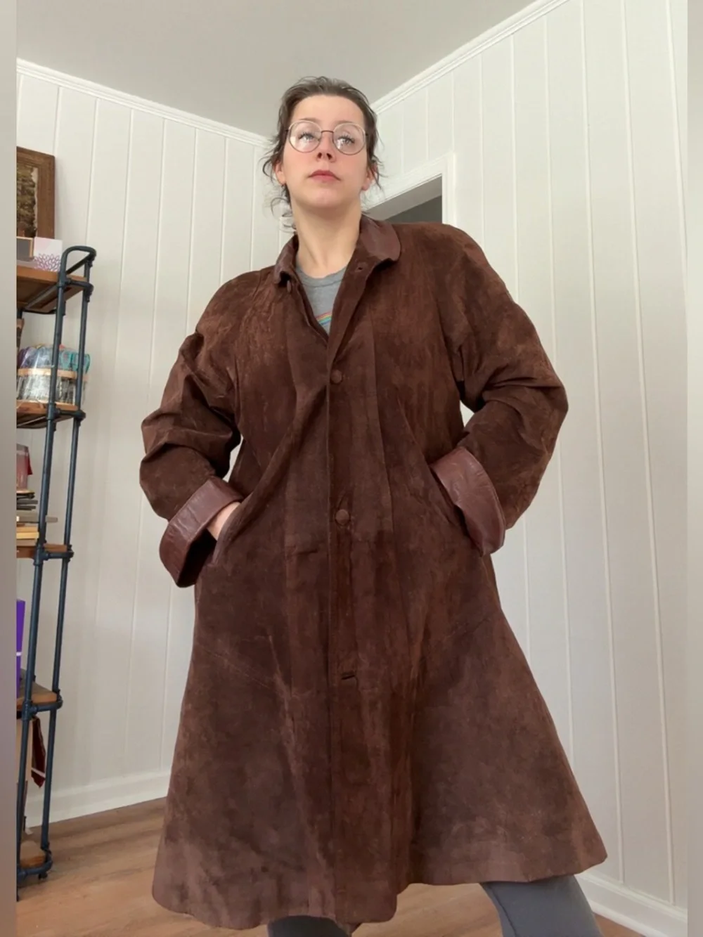 80s suede swing coat - Picture 2 of 8